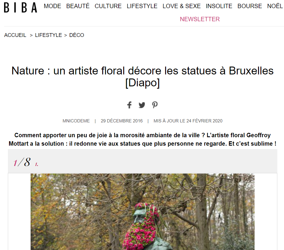 bibamagazine.fr lifestyle deco nature un artiste floral decore les statues a bruxelles diapo