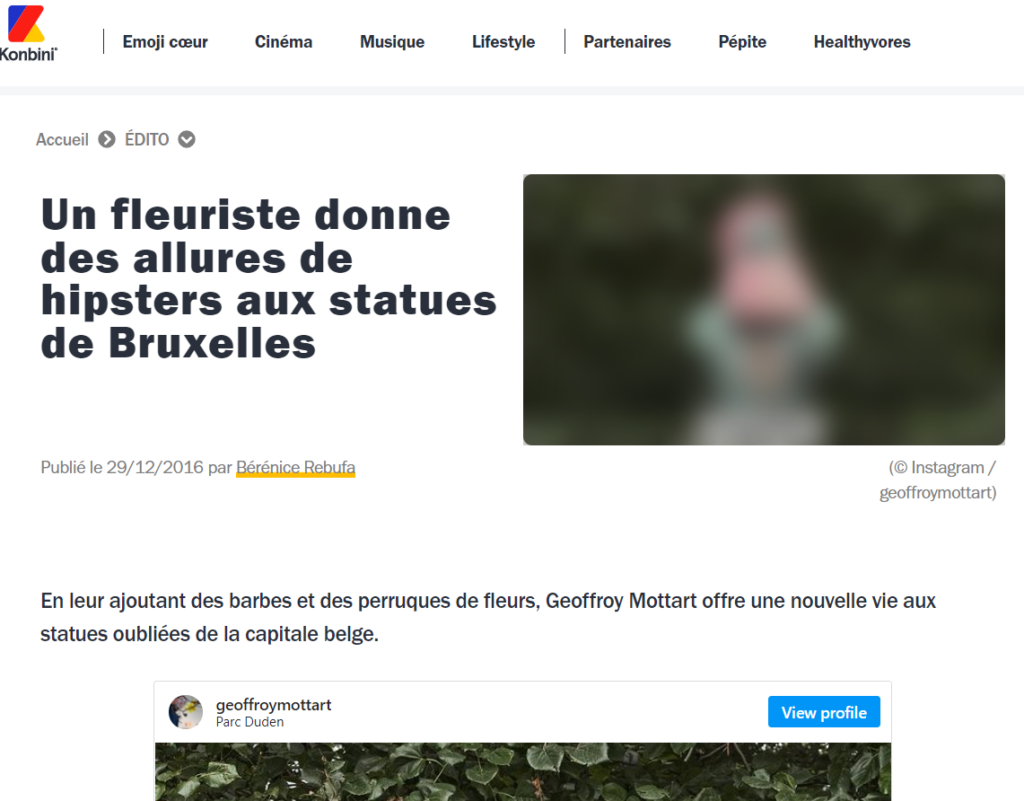 konbini.com fr arts le fleuriste qui donne des allures de hipster aux statues de bruxelles