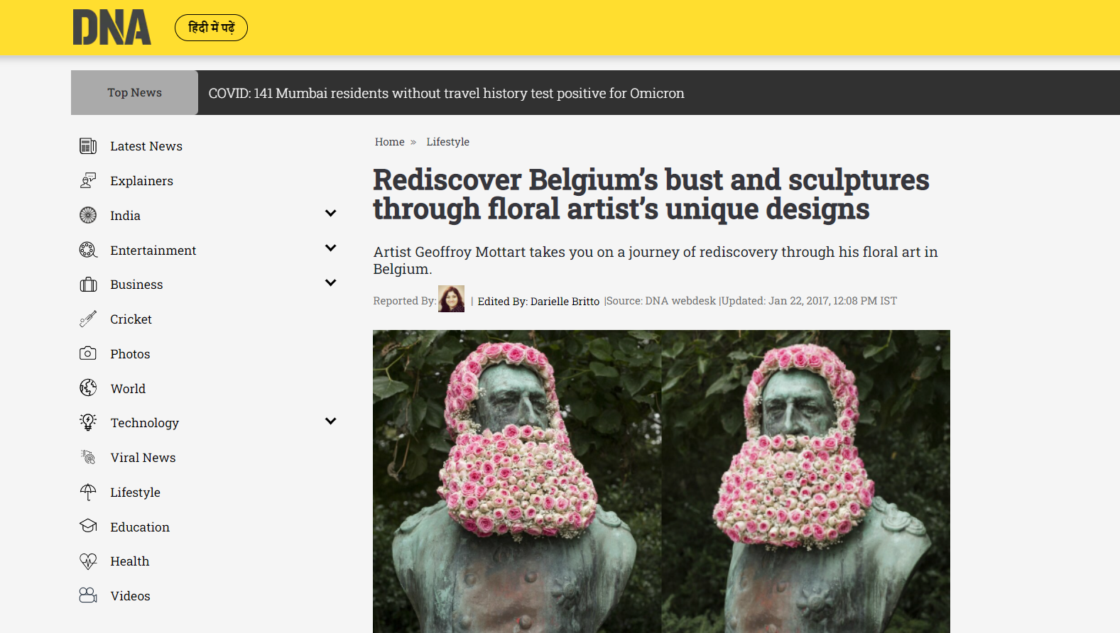 dnaindia.com life style report rediscover belgium s bust and sculptures through floral artist s unique designs