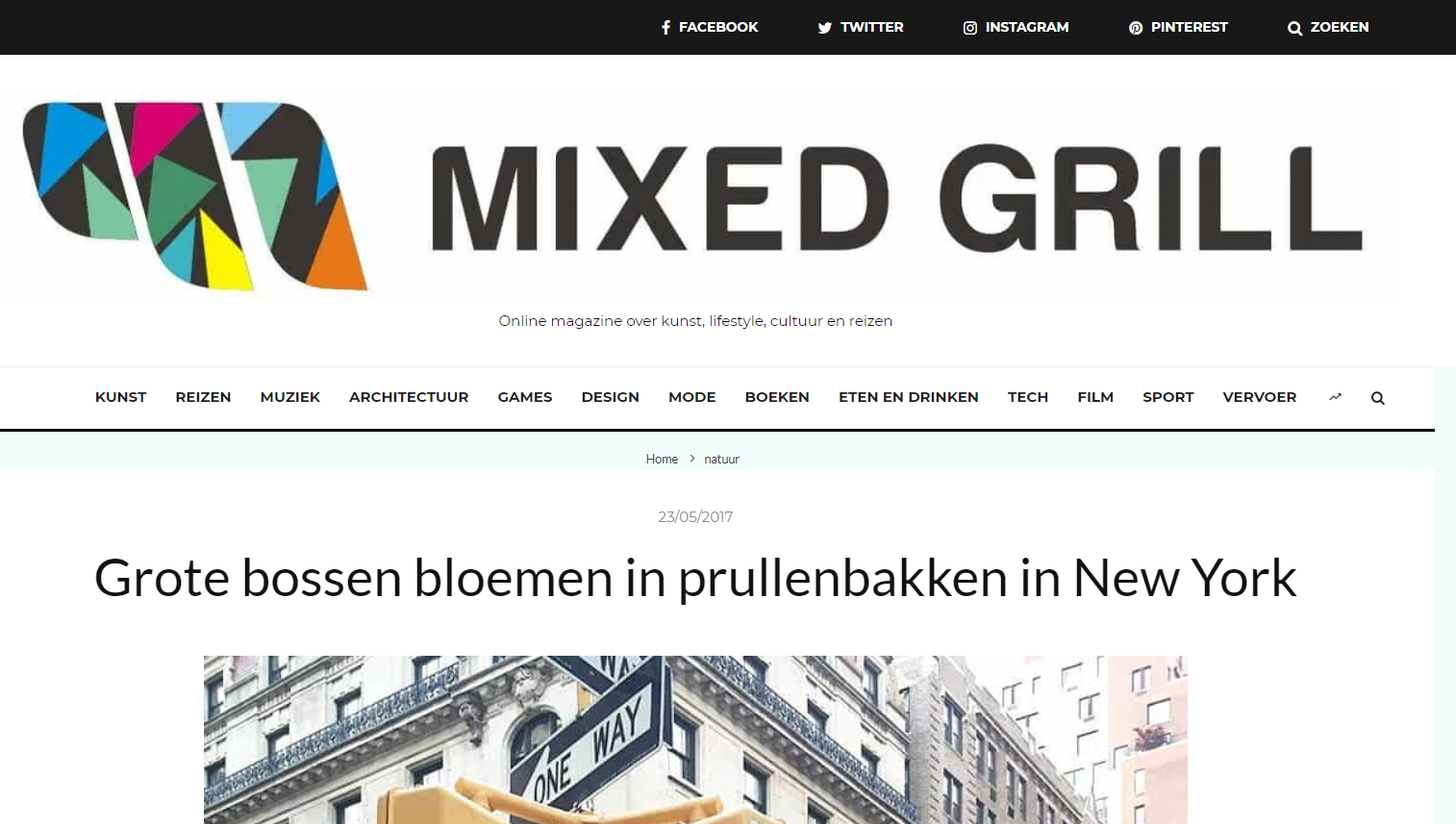 mixedgrill.nl bossen bloemen in prullenbakken
