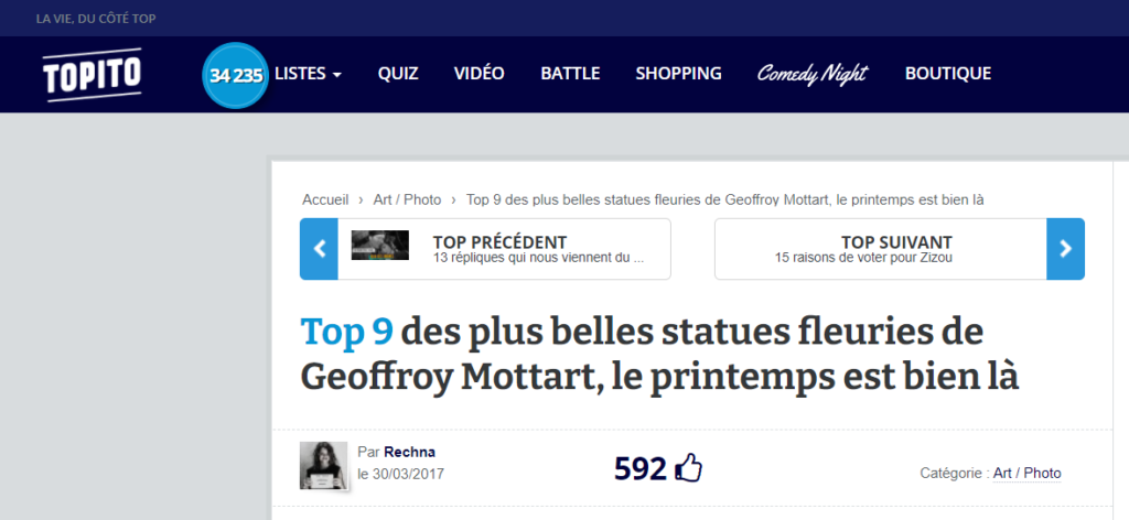 topito.com top-plus belles statues fleuries geoffroy mottart