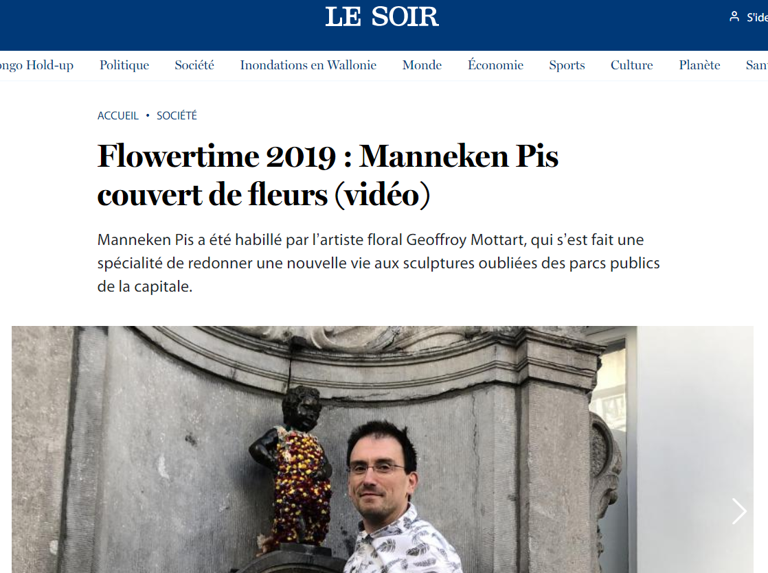 lesoir be article 2019-08-12 flowertime 2019 manneken-pis couvert de fleurs video