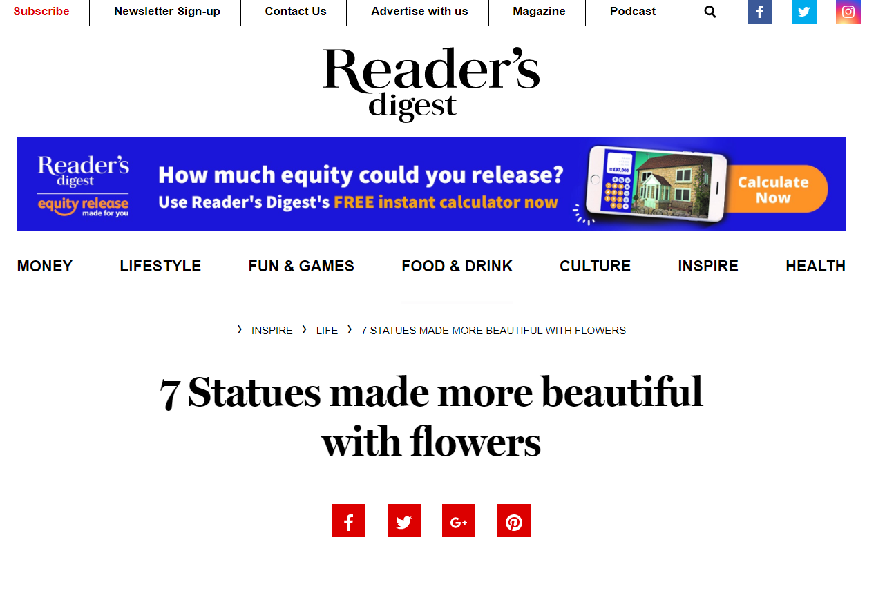 readersdigest.co.uk inspire life 7 statues made more beautiful with flowers geoffroy mottart statue